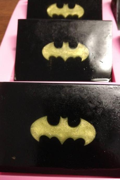 Kids Batman inspired activated charcoal and lemon all natural soap 2 pack