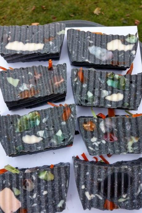 GALAXY Unscented activated charcoal all natural handmade soap