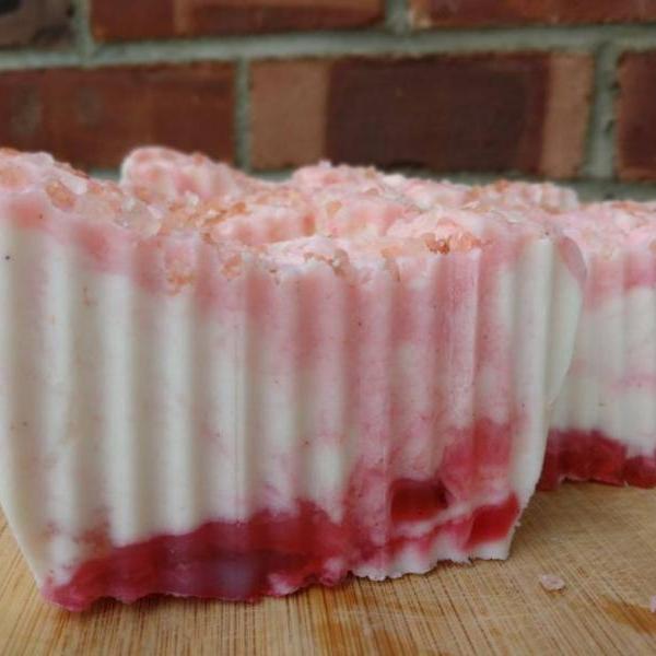 Pink sea salt peppermint all natural handmade soap
